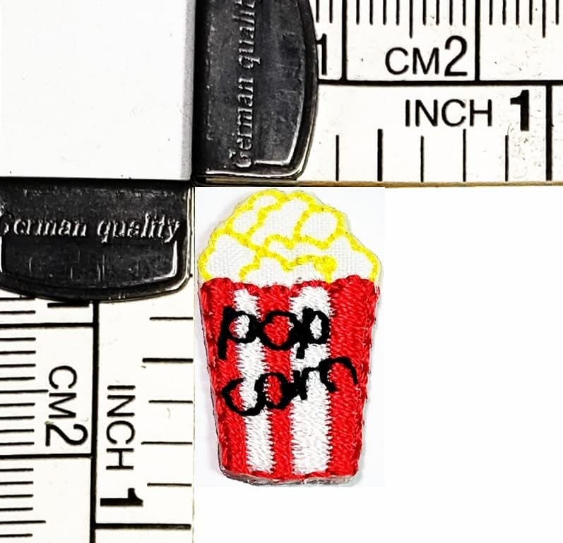 Kleenplus mini pipoca bordada ferro bordado em costura em patch artes alimentos alimentos alimentos de desenho animado de