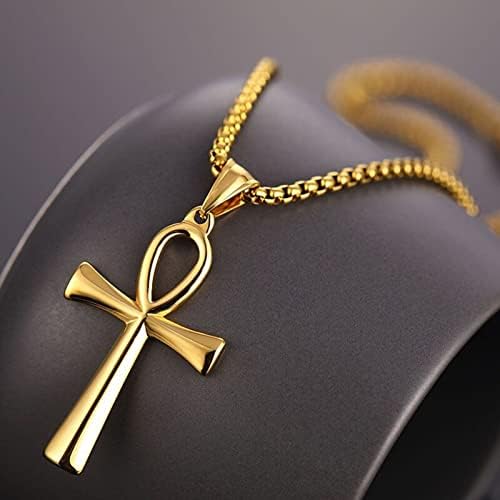 Colar de colar ankh storyetain ankh colar de pingente de pingente egípcio do colar de jóias egípcias do colar de ankh religioso para homens para homens