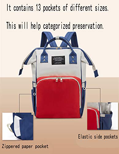 Backpack de fraldas Multifunção Bolsa de backpack de viagem à prova d'água para cuidados com o bebê com bolsos isolados