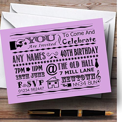 O card zoo legal vintage divertido giz tipografia lilac personalizada festa de festa de aniversário