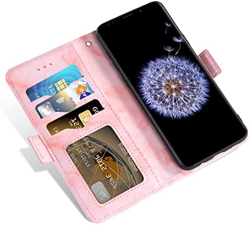 ASUWISH Compatível com a caixa do Samsung Galaxy S9 Plus e da tela de vidro temperado Acessórios de protetores de carteira de carteira de carteira de marcela de marce