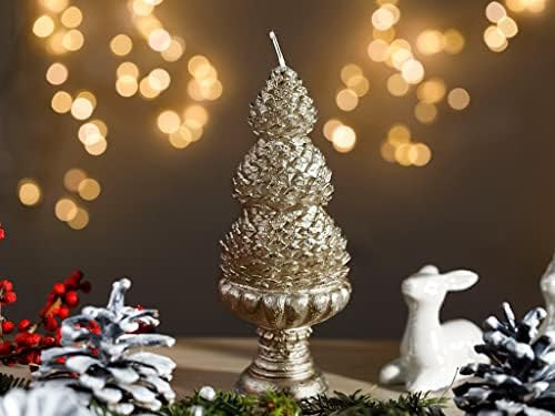 Lamodahome natal winter árvore parafina vela decorativa 7x7x17cm Ano novo Série especial Tabela Centerpieces para