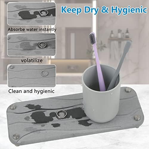 TGIFGO Instant Instant Dry Dry Organizer Water absorve Bandeja de pedra para pia de secagem pia de secagem Uso de caddy para