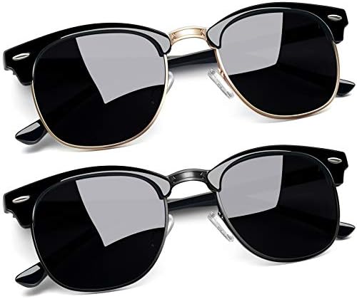 Joopin Polarized semi -orla sem óculos de sol homens Mulheres, clássico de óculos de sol de meia moldura Proteção UV