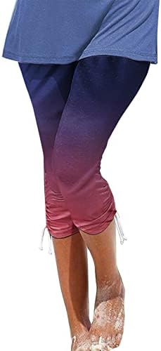 Leggings de cintura alta feminino Capri Athletic elicho calças cortadas de mulheres ativas calças de impressão floral de