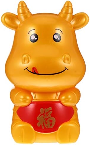 Besportble Toddler Toys Cow Piggy Bank Coin Banco de gado Banco de gado estatueta Banco de economia de dinheiro de porquinho para crianças Ano do zodíaco chinês do Ox Cow Ano Novo Decoração de Desk de Ornamento