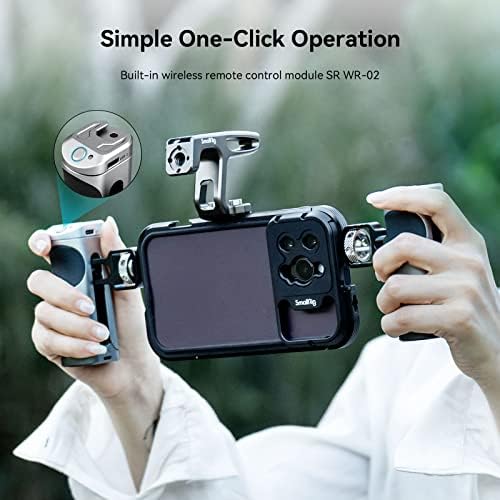 Kit de plataforma de vídeo Smallrig para iPhone 14 Pro Max com controle duplo de controle sem fio, equipamento de