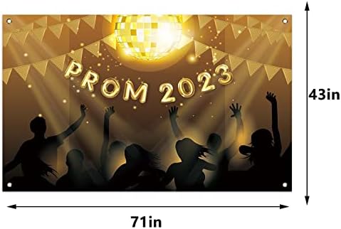 Penários de baile preto e dourado para a fotografia 2023 Banner de bancada 2023 Decorações e suprimentos de baile de formatura para a sala de aula de escola em casa