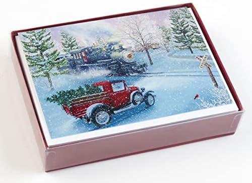 Caixa de Natal da caixa de 'Natal' - 15 cartões e 16 envelopes de papel alumínio