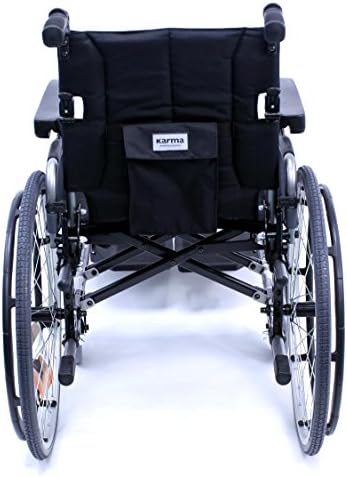 Karman Healthcare Ultra leve cadeira de rodas ajustável, diamante preto, 18 W x 18 D