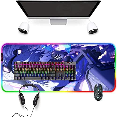 Almofadas de mouse para jogos LED Música legal garota azul laptop tape