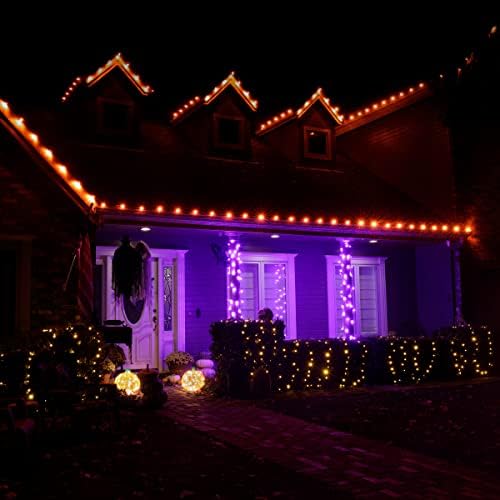Philips 100 LED LED LED Facetado Mini Capa Halloween Luzes de decoração no fio preto - UL listado para uso interno/externo - 35,3 'Comprimento total com espaçamento de 4 de 4