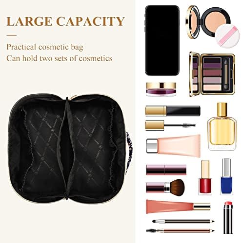 INNEWGOGO PAISLEY FLOR BOHO Bolsa de cosmética para mulheres Bolsa de maquiagem de viagens com alça portátil Multi-funcional Bolsa