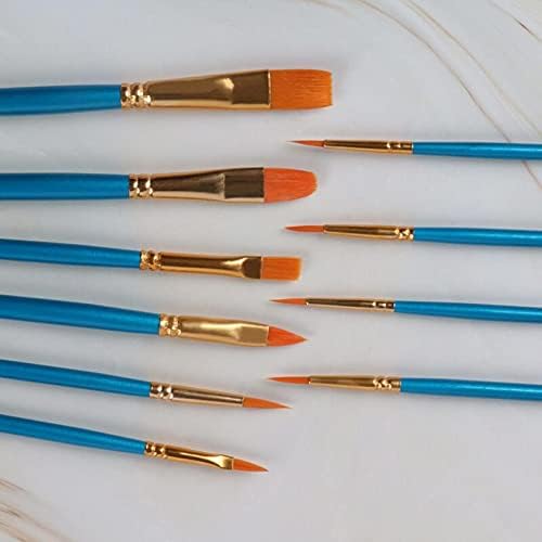 10 PCS Artista Nylon Binck Brush para kits de pintura a aquarela de óleo, pincéis de maçaneta de madeira