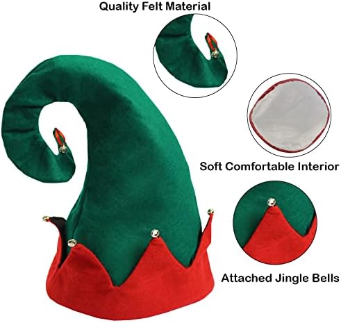 Chapéus de festa engraçados chapéu de elfo de Natal - chapéu de elfo com jingle sinos ou orelhas - chapéus de Papai Noel para