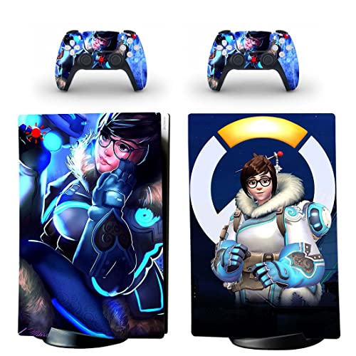 Game VoverWatchc Ashe Bastion Doomfist Hanzo Genji PS4 ou PS5 Skin Skinher para PlayStation 4 ou 5 Console e 2 controladores