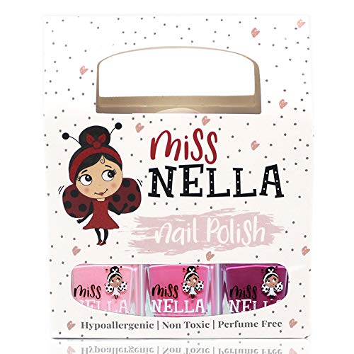 Miss Nella Pack Sweet Little, Poli de unha Polina fácil e à base de água, 3 cores de Bunny Cheeky Bunny, Pink A Boo