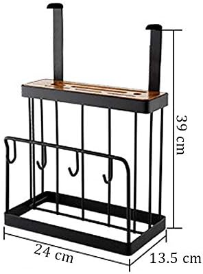 Klhdgfd Montado com a parede Double Storage Standter Kitchen Utensil Tools Holding Rack Rack não perfurante Organizador de aço inoxidável