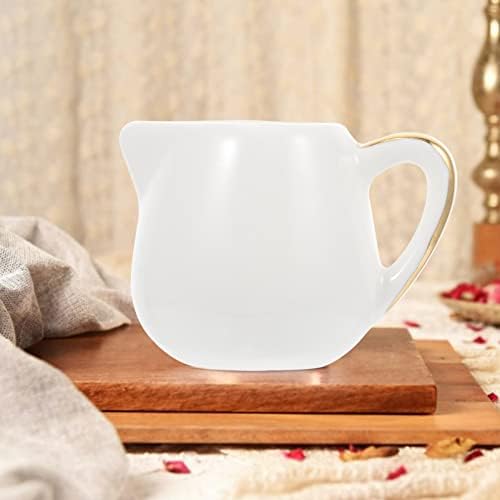 Doitool Coffee Coffee Sarrep Porcelain Molho Boat com alça: mini creme de cerâmica xícara de xícara branca candidato a capa de café