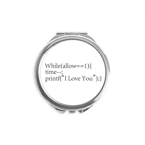 Declaração do programador Love You Hand Compact Mirror Round Portable Pocket Glass