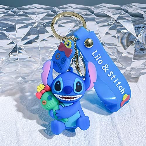 Feimeng Jewelry Anime Chave de silicone Stitch Silicone, PVC PENENTE PENENTE PENENTE ANEL ANELIS