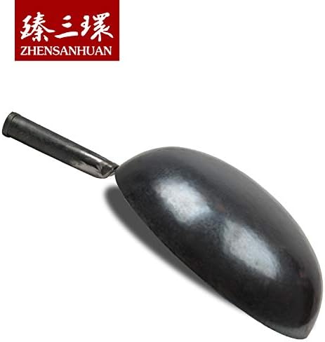 臻 三环 Zhensanhuan chinês martelou woks de ferro e frigideira frita, antiaderente, sem revestimento, prisão de aço carbono