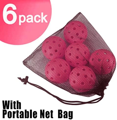 Vvinca Pickleballs 6 Pack Pickleball Balls atende a requisitos da USAPA | Escolha interno ou externo | Tangue luminosa azul verde