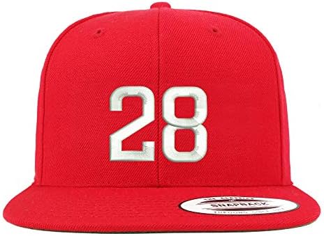 Trendy Apparel Shop número 28 Bordado bordado no boné de beisebol Snapback Flatbill