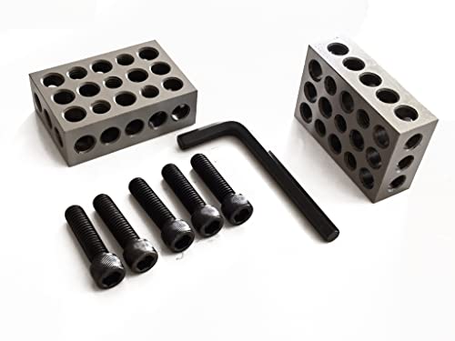 Quaad Ultra Precision 1-2-3 Blocks 2pcs/par, 0,0001, aço endurecido, com parafuso na caixa de plástico