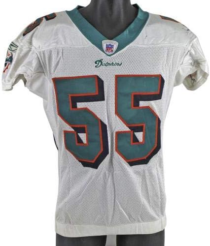 Dolphins Junior Seau 2004 Game usou Reebok Road Jersey Mears & PSA/DNA - Jerseys não assinados da NFL usada