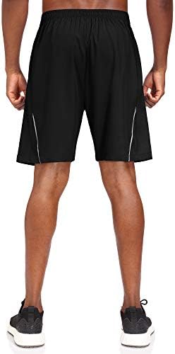 Shorts esportivos masculinos da HMIYA Rápida com bolsos com zíper para treinamento de treino