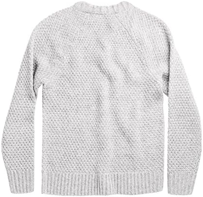 Dudubaby Men's Solid Color Casual Redond Pollover Sweater Sweater de manga comprida