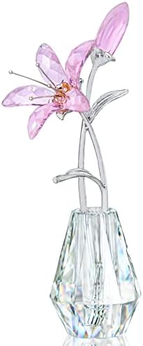 H&D Hyaline & Dora Crystal Calla Lily Flower Flightine Collectible Wedding Bouquets com vaso de cristal para decoração