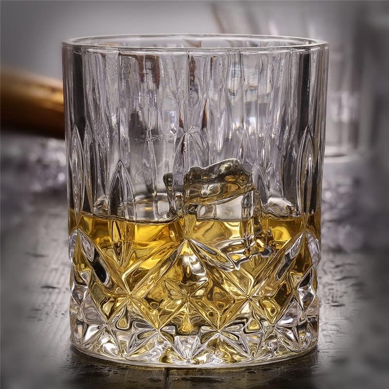 KJHD 250ML Diamante Round Whisky Brandy Glasses para festa de casamento de casas de barra de restaurante Decoração de