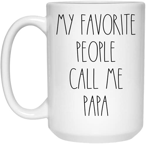 PTDSHOPS PAPA - Minhas pessoas favoritas me chamam de caneca de café Papa, Papa Rae Dunn inspirado, estilo Rae Dunn, aniversário