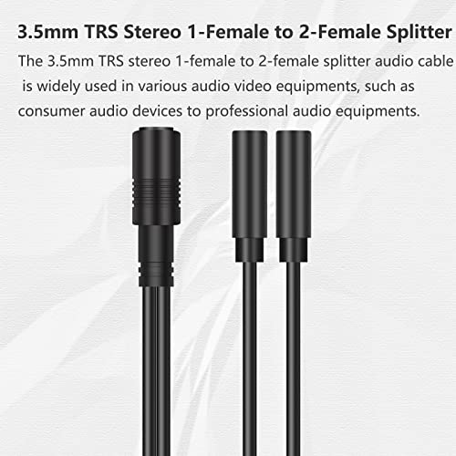 Bolvek 3ft 3,5 mm 1/8 TRS estéreo 1-feminino a duplo Jack Splitter Audio Cable