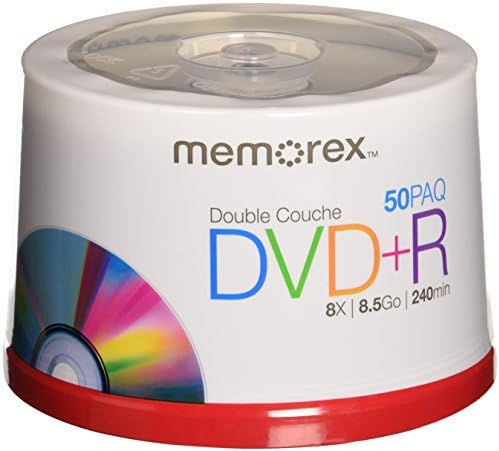 Memorex 8,5 GB 8 x DVD de dupla camada+r - 50 pacote eixo