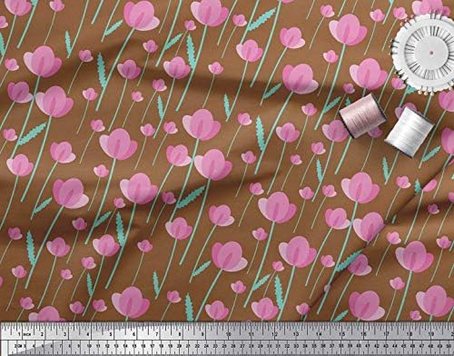 Folhas de tecido de seda soimói e árvore de clipe de clipe floral de tecido de tecido estampado de 42 polegadas de largura