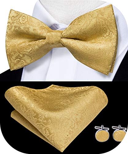 Dubulle Mens Silk Bow Bow e Pocket Square Set para smoking de casamento…