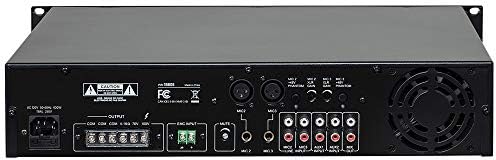 MONOPRICE AUDIO COMERCIAL 240W 5CH 100/70V Mixer AMP com prioridade do microfone
