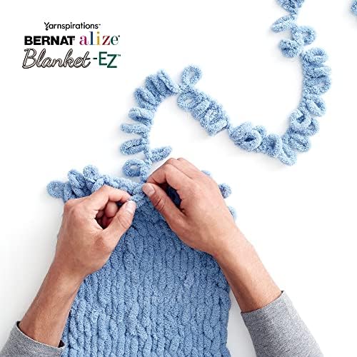 Bernat alize manta em pó azul - 2 pacote de 180g/6,4oz - poliéster - 7 jumbo - tricô/crochê