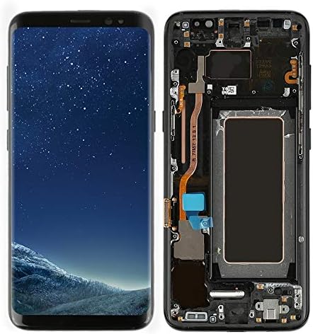 Telas LCD de telefone celular Lysee - S8 G950 LCD para Samsung Galaxy S8 LCD G950 G955 DIREÇÃO DIGULAÇÃO DE TONTAÇÃO DO TAMPO DIPLAÇÃO S8 para a tela Galaxy S8 SLAME