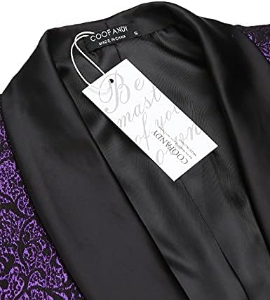 Coofandy Men's Floral Suites Jacket Um botão elegante Jacquard Dinner Jacket Blazer para casamento, festa, baile