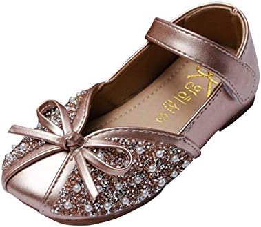 Sapatos de menina de menina de criança não deslizam Sapatos Mary Jane Sapatos de salto baixo Sapatos de flores para a escola