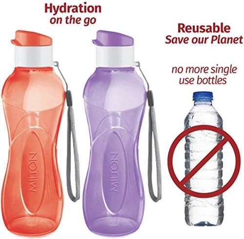 Mãe de água Milton Kids Reutilable vazou de 12 oz de plástico largo largo garrafa grande garrafa de bebida BPA e vazamento livre com a alça de tira para ciclismo acampamento de ginástica yoga