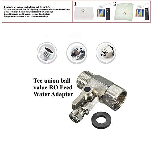 RO Adaptador de água de alimentação 1/2 '' a 1/4 '' Válvula de esfera de filtro de água da torneira TAP TAP TAPELECTOR