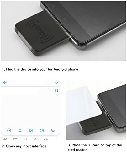 Leitor de cartão telefônico de Sanpyl RFID, interface USB C 125kHz portátil Smart Card Reader RFID ID do celular leitor de cartão móvel construído em campainha