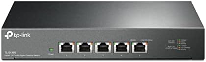 TP-Link TL-SX105 | 5 Porta 10g/Multi-Gig Switch Ethernet não gerenciado | Desktop/Wall-mont | Plug & play | Sem fãs | Invólucro de metal resistente | Proteção limitada ao longo da vida | Speed ​​Auto negociação