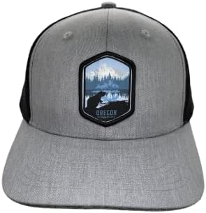 Chapéu de caminhão do Oregon - Snapback Mesh Baseball Cap w/Oregon é um patch de tecido do Beaver State