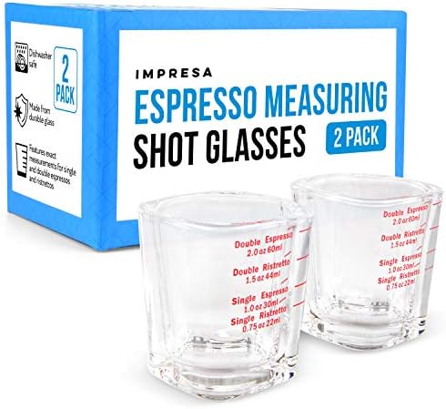 [2 pacote] Espresso Medindo óculos para baristas ou uso doméstico - lava -louças Esfrife Espresso Copos 2oz